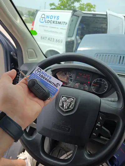 RAM ProMaster flip key replacement and programming inside the van